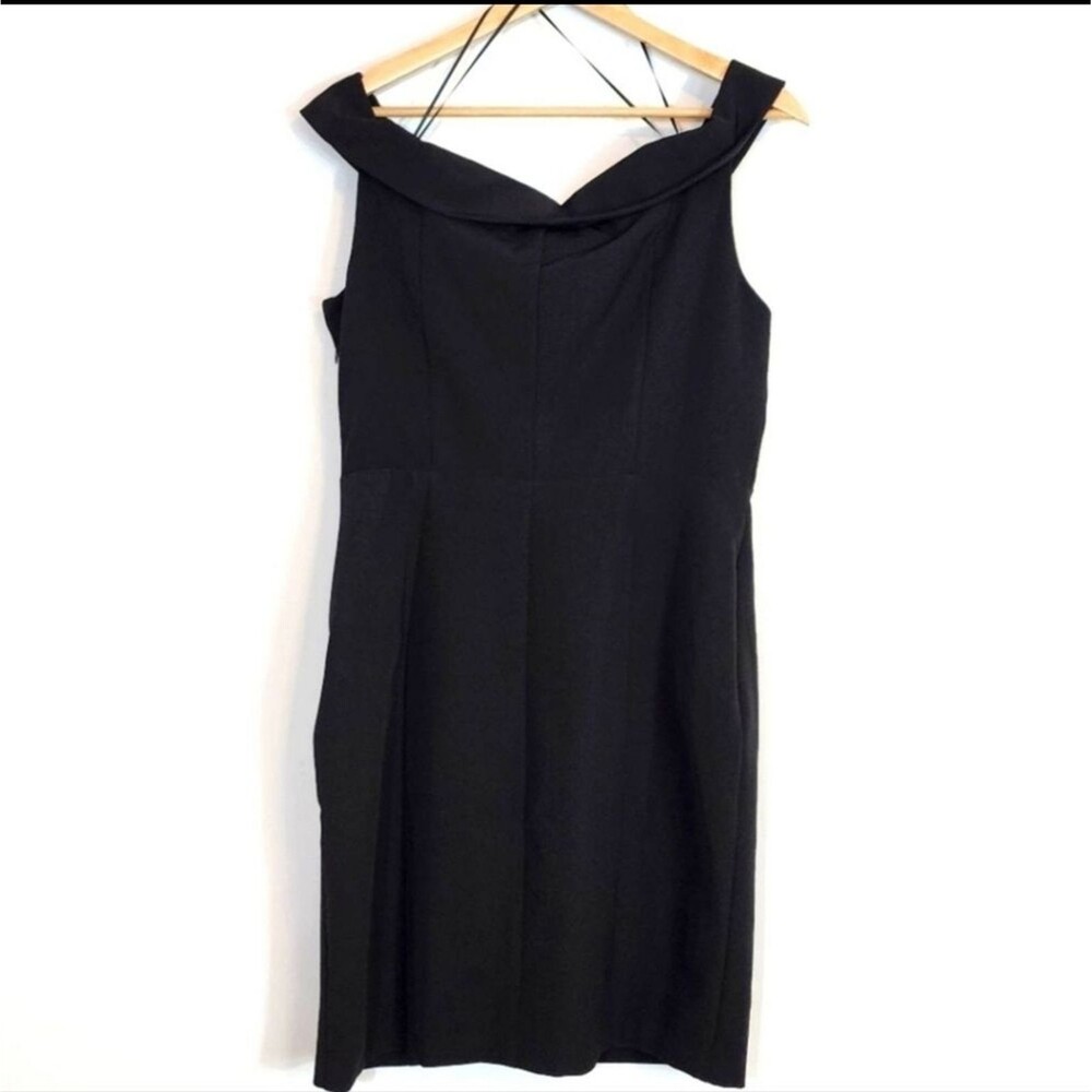 NWT Womens Sam Edelman Off the Shoulder LBD Little Black Mini Dress Size 10 - Picture 7 of 9